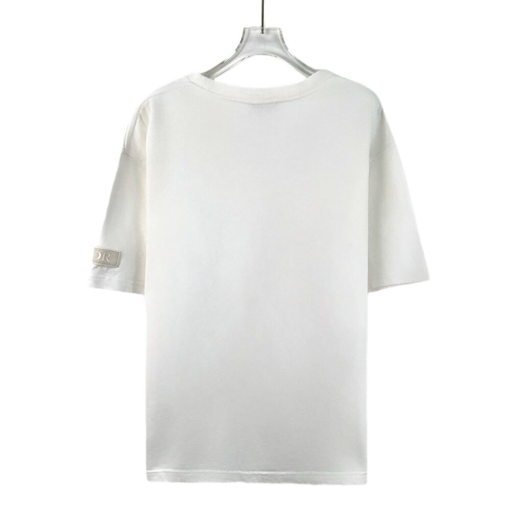 EM0092 Dior white logo badge cotton round neck short sleeve T-shirt XXL - Picture 2 of 8